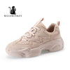 Casual Mesh Platform Sports Shoes Leather Breathable Woman Sneakers 2021 Spring Women's Shoes Lace Up Zapatos De Mujer Beige