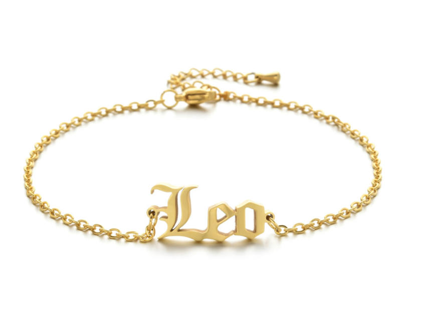 New product retro twelve constellation anklet real gold plating clavicle chain stainless steel anklet female