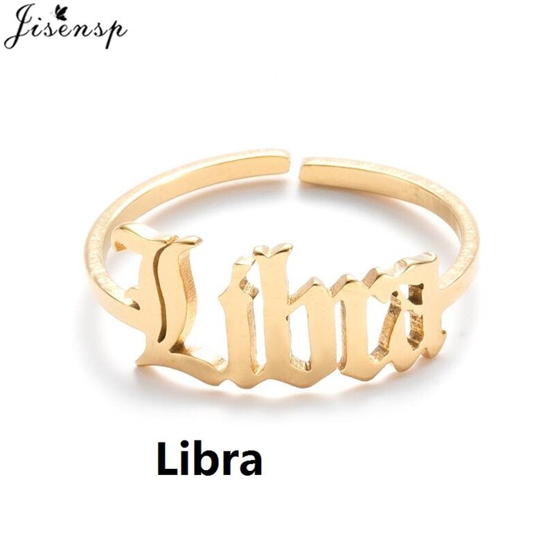 Stainless Steel 12 Constellation Letter Letter Ring