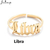 Stainless Steel 12 Constellation Letter Letter Ring