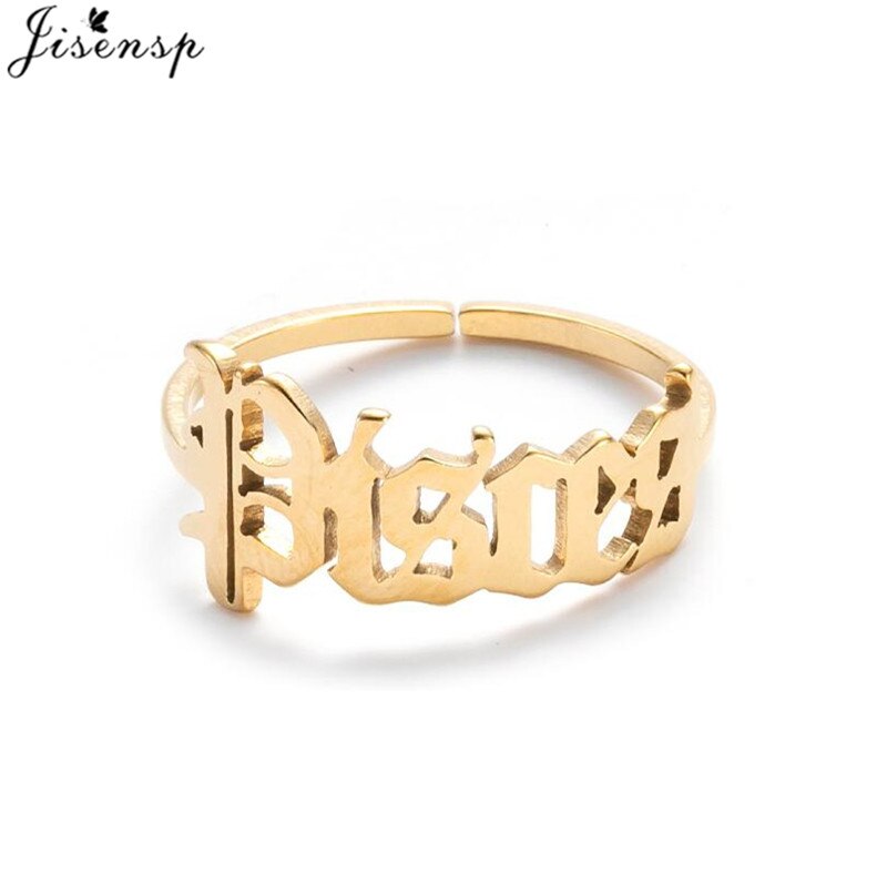 Stainless Steel 12 Constellation Letter Letter Ring