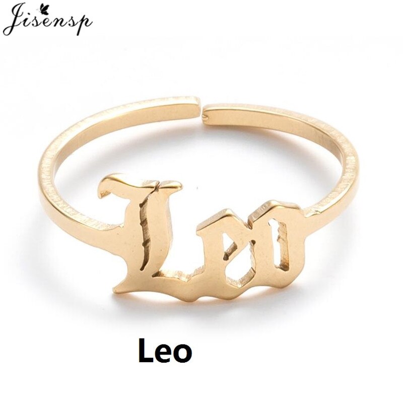 Stainless Steel 12 Constellation Letter Letter Ring