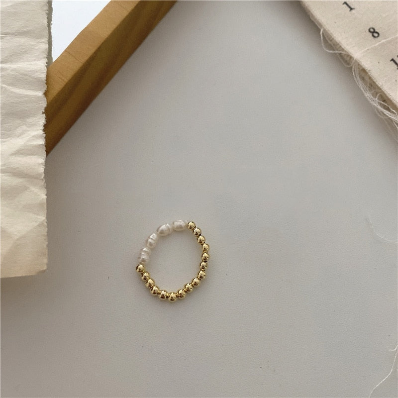 Natural Freshwater Pearl Geometric Rings for Women