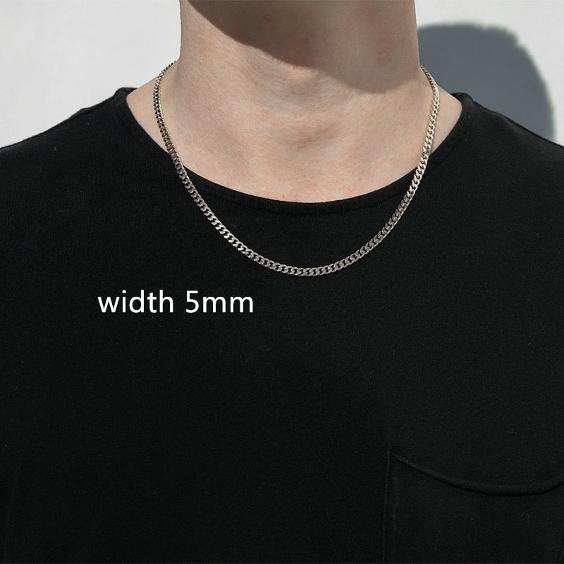 Rope Cuban Chain Necklace Men Fashion Stainless Steel Choker Link Chain Necklace For Men