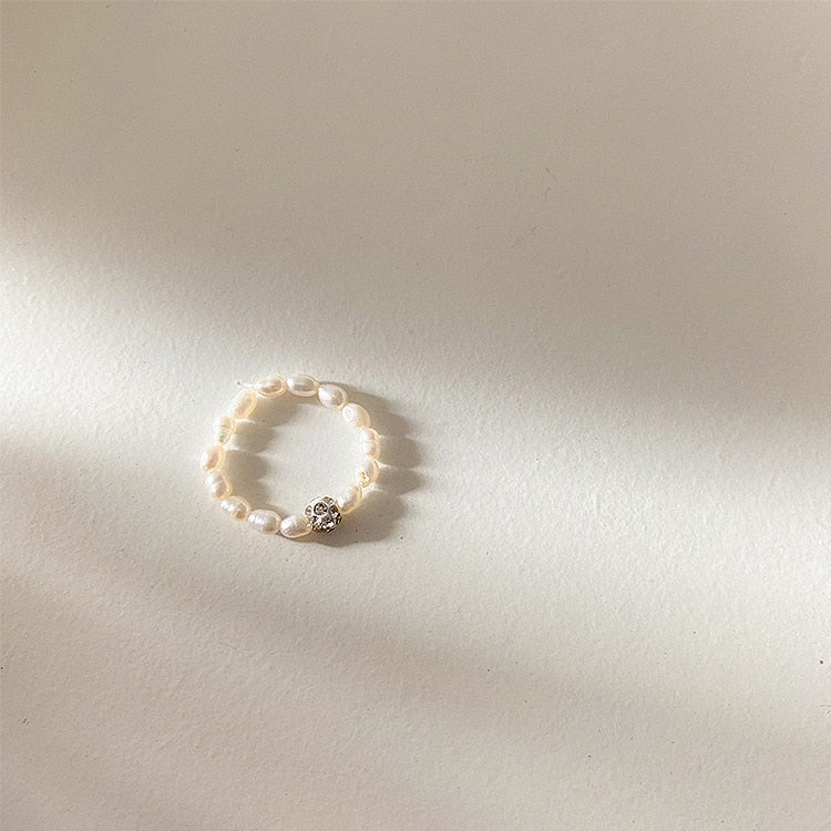 Natural Freshwater Pearl Geometric Rings for Women