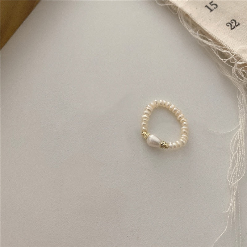 Natural Freshwater Pearl Geometric Rings for Women