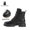 Winter Women Ankle Boots Black Leather 2021 Fashion Autumn Warm Fur Motorcycle Non-slip Waterproof Female Platform Boots Shoes